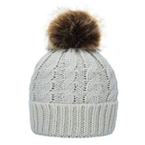 Womens Knit Fur Pom Hat